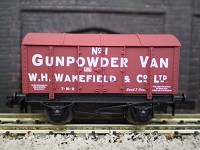 Steel-bodied gunpowder van.