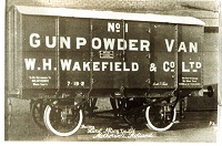 Steel-bodied gunpowder van.