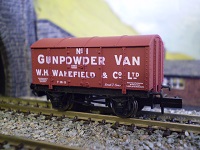 Steel-bodied gunpowder van.